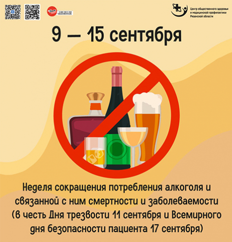 Неделя сокращения потребления алкоголя и связанной с ним смертности и заболеваемости.
